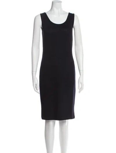 Pre-owned St John Wool Knee-length Dress In Gray