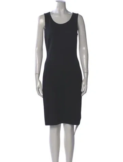 Pre-owned St John Wool Knee-length Dress In Gray