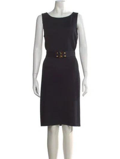 Pre-owned St John Wool Knee-length Dress In Gray