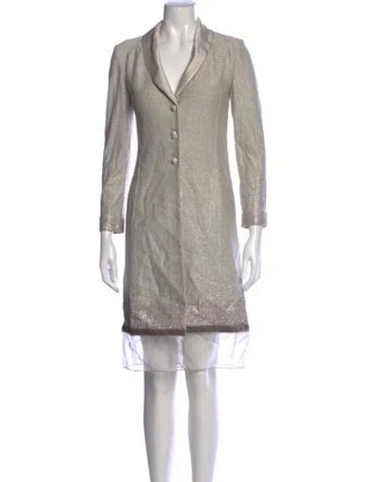Pre-owned St John Wool Knee-length Dress In Grey