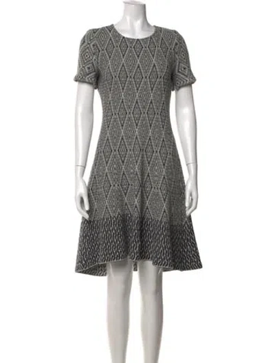 Pre-owned St John Wool Knee-length Dress In Grey