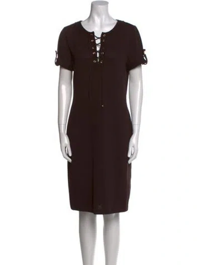 Pre-owned St John Wool Knee-length Dress In Multi