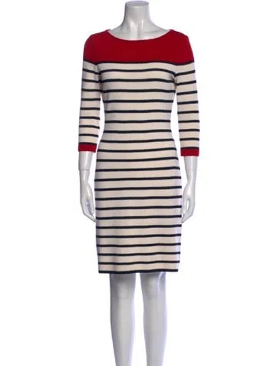 Pre-owned St John Wool Knee-length Dress In Multi