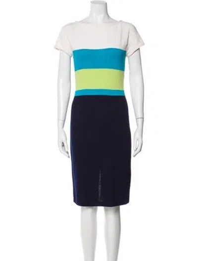 Pre-owned St John Wool Knee-length Dress In Multi