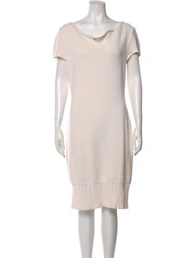 Pre-owned St John Wool Knee-length Dress In Neutral