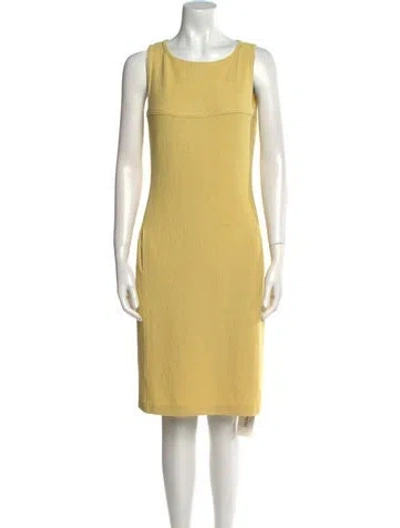 Pre-owned St John Wool Knee-length Dress In Neutral