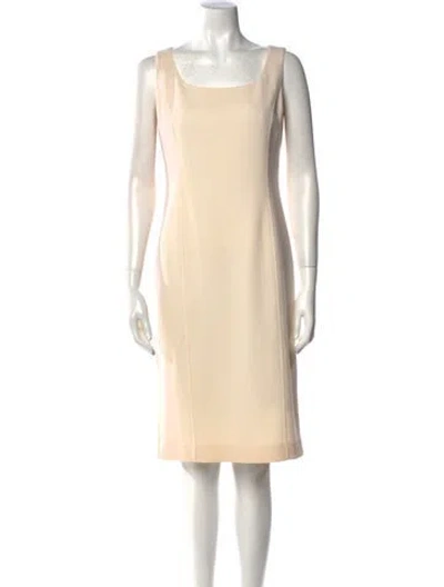 Pre-owned St John Wool Knee-length Dress In Neutral