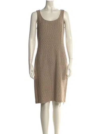 Pre-owned St John Wool Knee-length Dress In Neutral