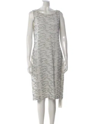 Pre-owned St John Wool Knee-length Dress In Neutral
