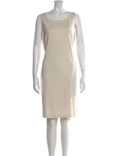Pre-owned St John Wool Knee-length Dress In Neutral