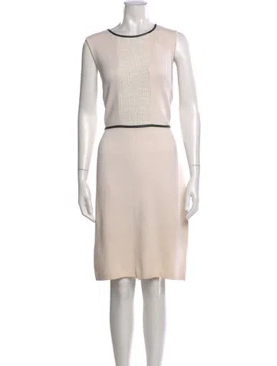 Pre-owned St John Wool Knee-length Dress In Neutral