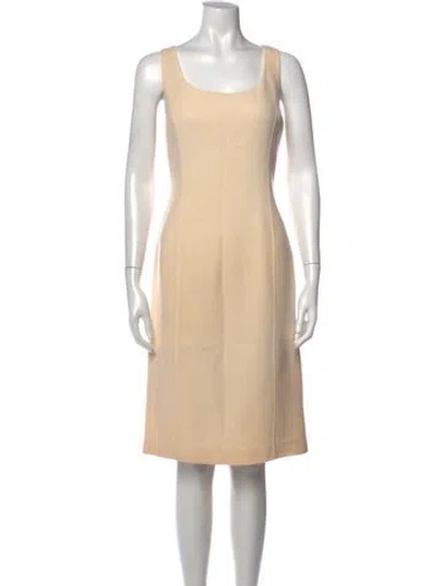 Pre-owned St John Wool Knee-length Dress In Neutral