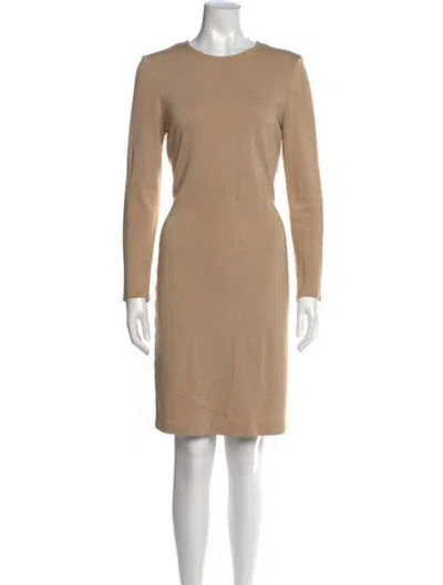 Pre-owned St John Wool Knee-length Dress In Neutral