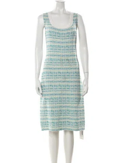 Pre-owned St John Wool Knee-length Dress In Neutral