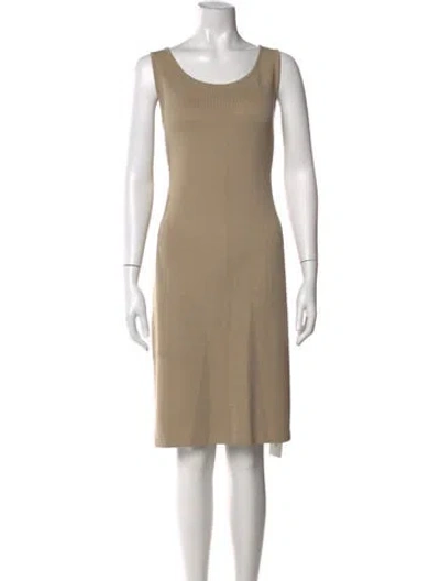 Pre-owned St John Wool Knee-length Dress In Neutral