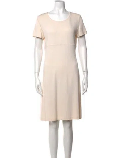 Pre-owned St John Wool Knee-length Dress In Neutral
