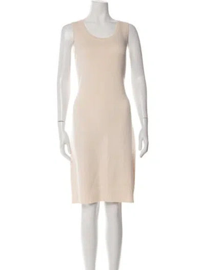 Pre-owned St John Wool Knee-length Dress In Neutrals