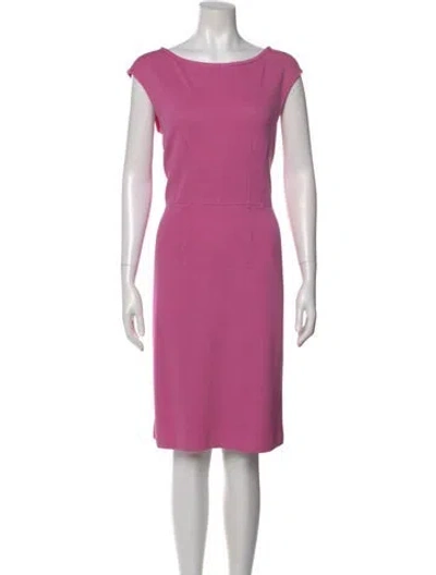 Pre-owned St John Wool Knee-length Dress In Pink