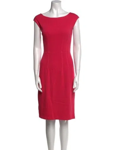 Pre-owned St John Wool Knee-length Dress In Pink