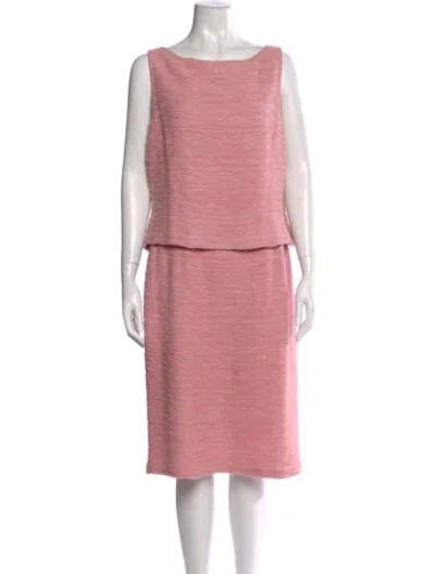 Pre-owned St John Wool Knee-length Dress In Pink