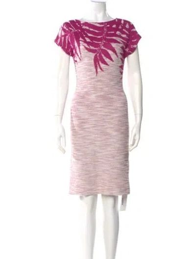 Pre-owned St John Wool Knee-length Dress In Pink