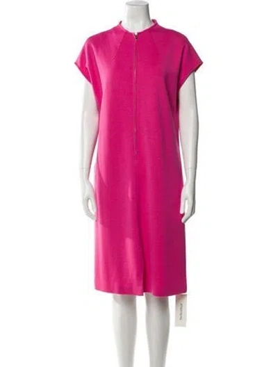Pre-owned St John Wool Knee-length Dress In Pink
