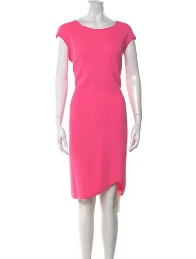 Pre-owned St John Wool Knee-length Dress In Pink