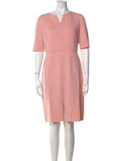 Pre-owned St John Wool Knee-length Dress In Pink