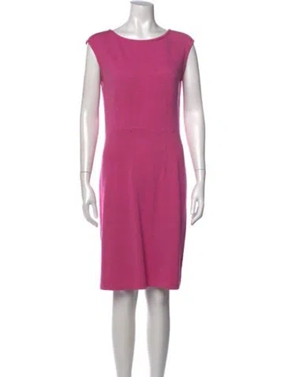 Pre-owned St John Wool Knee-length Dress In Pink