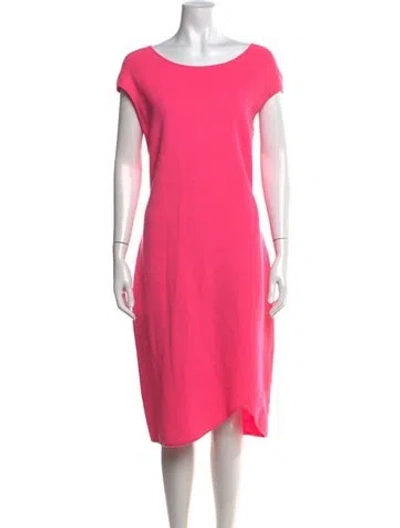 Pre-owned St John Wool Knee-length Dress In Pink