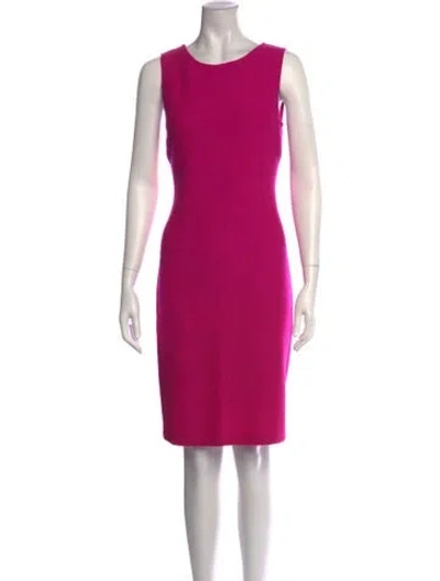 Pre-owned St John Wool Knee-length Dress In Pink