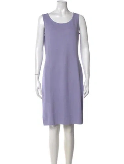 Pre-owned St John Wool Knee-length Dress In Purple