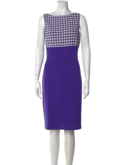 Pre-owned St John Wool Knee-length Dress In Purple