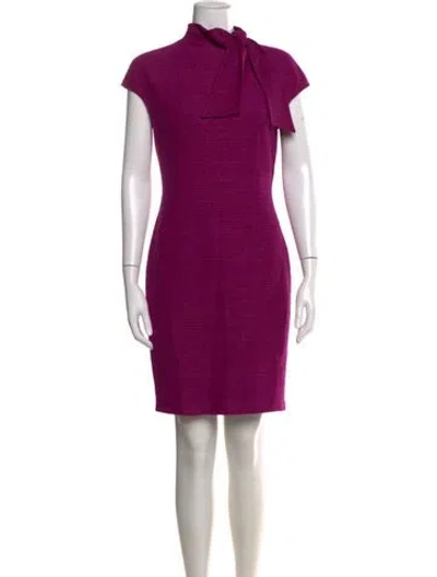 Pre-owned St John Wool Knee-length Dress In Purple
