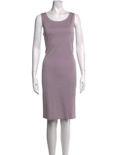 Pre-owned St John Wool Knee-length Dress In Purple