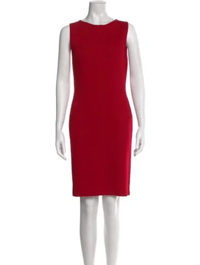 Pre-owned St John Wool Knee-length Dress In Red