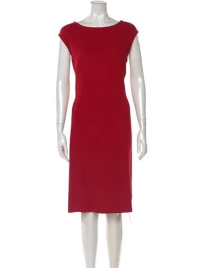 Pre-owned St John Wool Knee-length Dress In Red