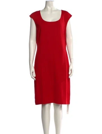 Pre-owned St John Wool Knee-length Dress In Red