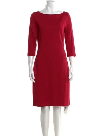 Pre-owned St John Wool Knee-length Dress In Red