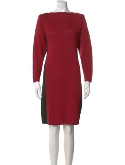 Pre-owned St John Wool Knee-length Dress In Red