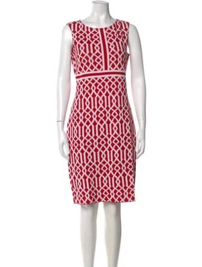 Pre-owned St John Wool Knee-length Dress In Red