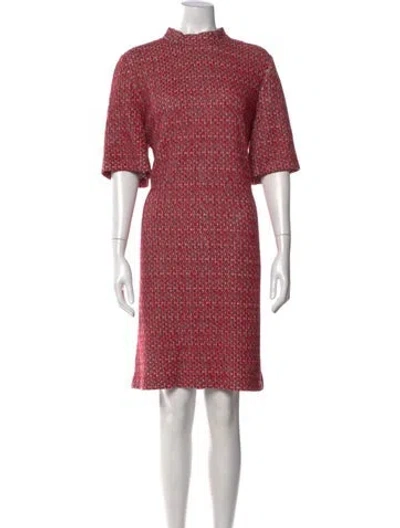 Pre-owned St John Wool Knee-length Dress In Red