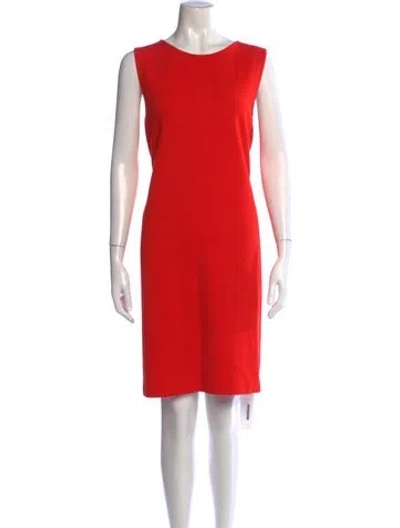 Pre-owned St John Wool Knee-length Dress In Red
