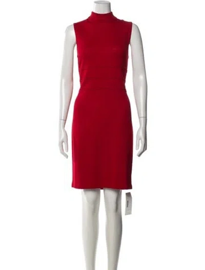 Pre-owned St John Wool Knee-length Dress In Red