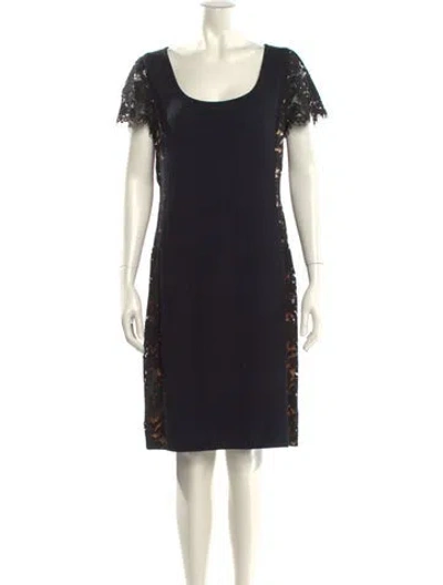 Pre-owned St John Wool Knee-length Dress W/ Tags In Black