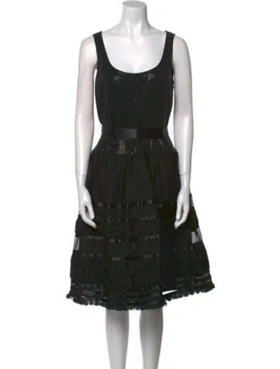 Pre-owned St John Wool Knee-length Dress W/ Tags In Black