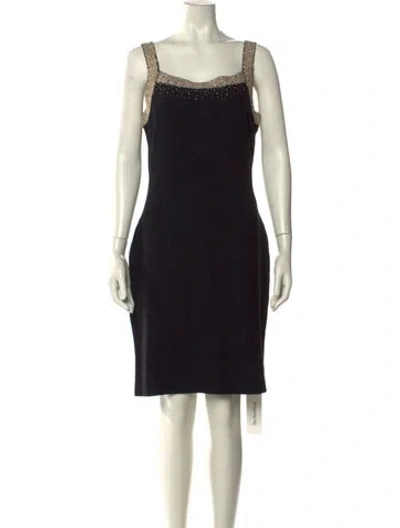 Pre-owned St John Wool Knee-length Dress W/ Tags In Black