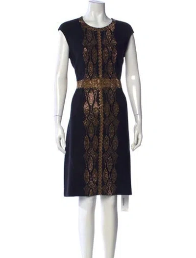 Pre-owned St John Wool Knee-length Dress W/ Tags In Black