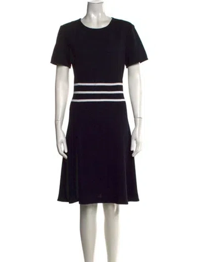 Pre-owned St John Wool Knee-length Dress W/ Tags In Black