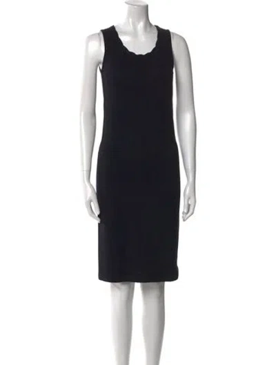 Pre-owned St John Wool Knee-length Dress W/ Tags In Blue